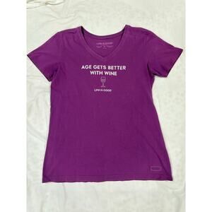Life is Good Crusher Tee Purple Wine Shirt Size Medium
